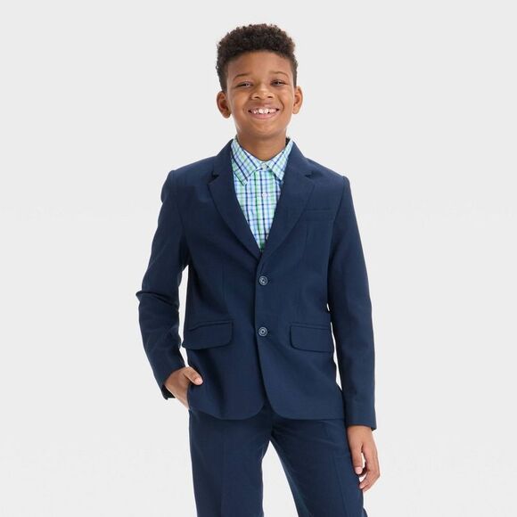 Cat & Jack - Boys' Suit Jacket - Cat & Jack Navy Blue 16 Husky Navy Blue - Picture 1 of 3
